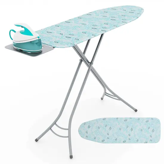 Foldable Ironing Board with Iron Rest and Adjustable Height Turquoise {4}