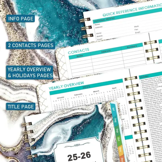 Planner 2025-2026 - 2025-2026 Weekly and Monthly Calendar from July 2025 to June 2026, Academic Planner 2025-2026 with Inner Pocket, Colorful Tabs, 6.4'' x 8.5'' {5}