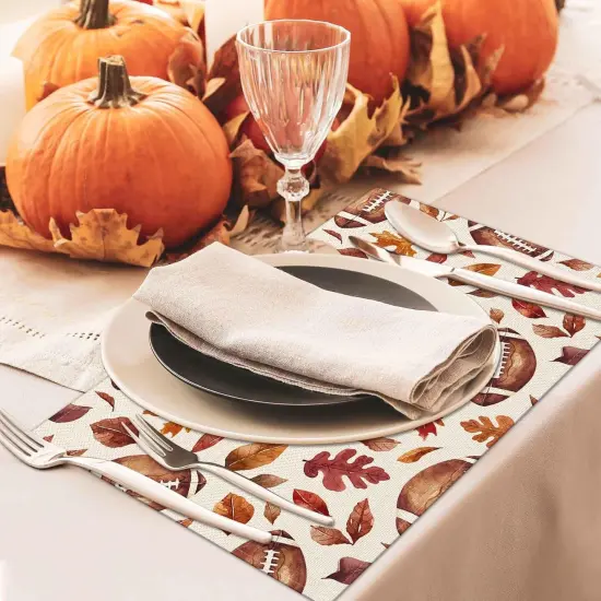 Set of 4 Fall Maple Leaves Placemats - 12x18 Inch {3}