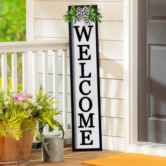 Outdoor Welcome Sign for Front Porch (Black) {2}