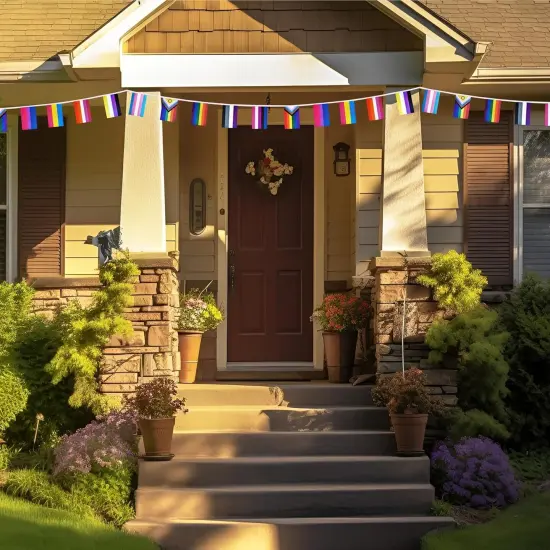 Rainbow Progress Small String Flags, 10 Types Rainbow Pride Pennant Banner Bunting Flags, LGBTQ and Gay Lesbian Pride, intersex, Bisexual, Pansexual, Transgender, Pride Month Outdoor Decorations, 33 Feet 30 Flags (1 Pack) {5}