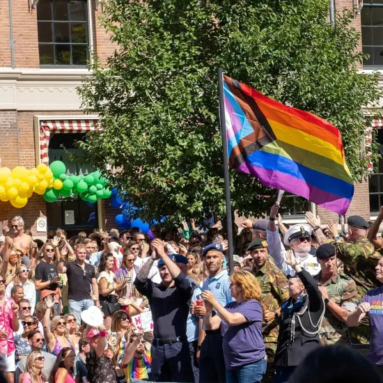 Progress Pride Flag 3x5 Feet LGBTQ Pride Month Accessories Gay LGBT Community Support Gay Pride Rainbow Flag Banner Decorations for Parades Party with 60 Stikers {4}