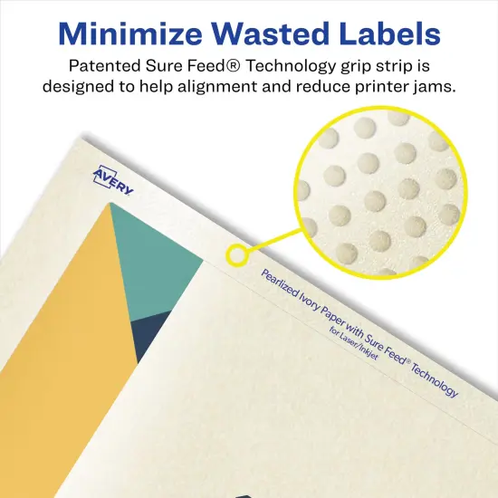 Avery Pearlized Ivory Rectangle Labels with Sure Feed Technology {4}