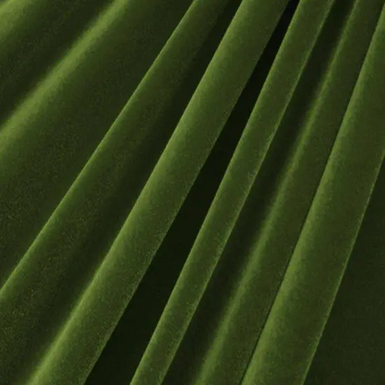 1 Yard Stretch Velvet Fabric Soft Medium Weight Sheen 4-Way Stretch 58/60" Width Olive {1}