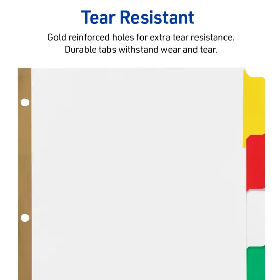 Avery Big Tab Write & Erase Dividers for 3 Ring Binders, 5-Tab Set, Multicolor Divider Tabs, Great for Organizing Projects, Reports, Finances, and More (6-Pack of 23076) {5}