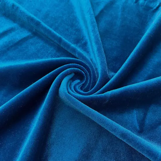 1 Yard Soft Stretch Velvet Fabric Plush 4-Way Stretch Costume Apparel 58/60" Width Teal {1}