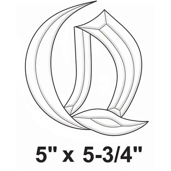 5" x 5-3/4" Exquisite Clear Glass Letter Q Bevel Cluster BLQ {2}