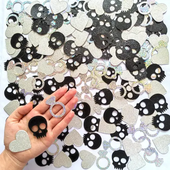 Skull Ring & Heart Confetti for Gothic Bachelorette Party Gothic {2}