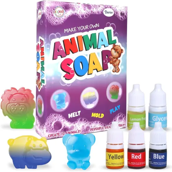 Soap Making Kit for Kids, Crafts Activity Science Kits, STEM DIY Educational Animal Toys for Boys & Girls Ages 6+ {1}