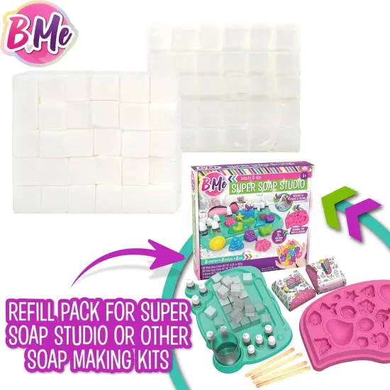 DIY Soap Making Kit Refill Pack - 60 Soap Cubes for The Super Soap Studio Kit- 30 Clear and 30 White Soap Cubes Included- Make Your Own Soap for Boys Girls- Fun Education Activity for Kids 6+ {3}