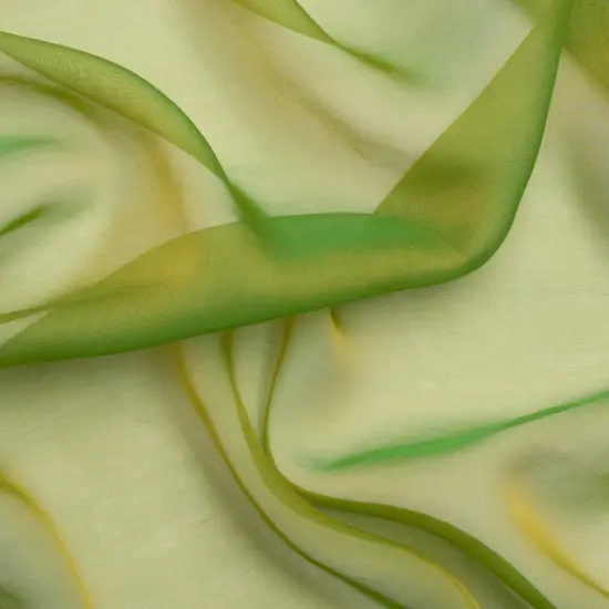 1 Yard Iridescent Silk Voile Chiffon Gold & Kelly Green Like Fabric, Perfect for Luxurious Blouses, 54 Inches Wide {1}