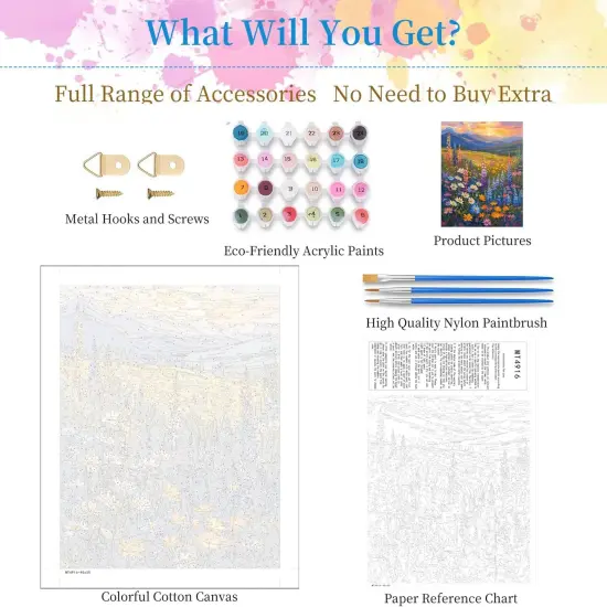 Blooming Wildflowers Paint by Numbers Kit - 16 X 20 Inches {5}