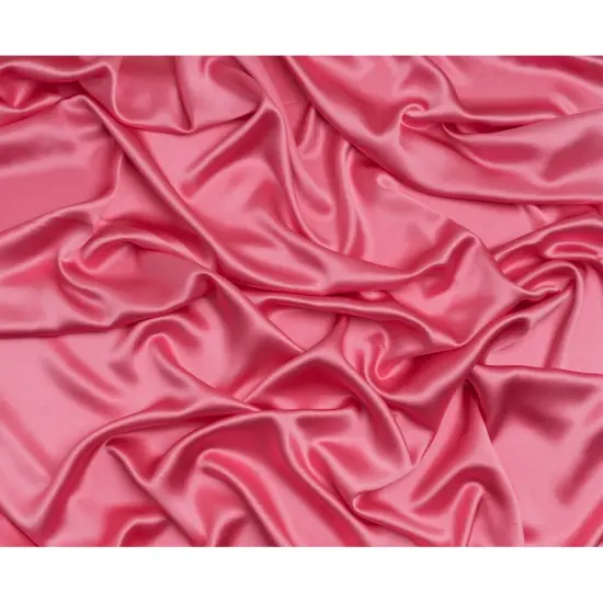 1 Yard Carmine Rose Silk Crepe Back Satin Soft Smooth Luxurious Sewing Fabric for Evening Gowns 44 inch Width {3}