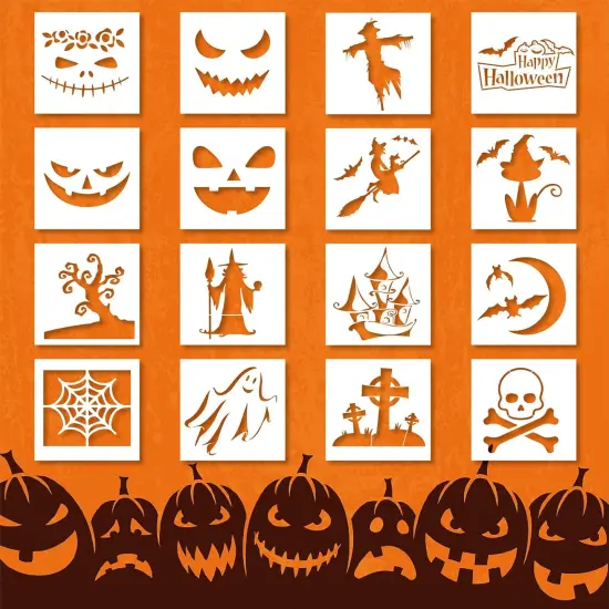 16 Pieces Halloween Stencils(Painting) {1}