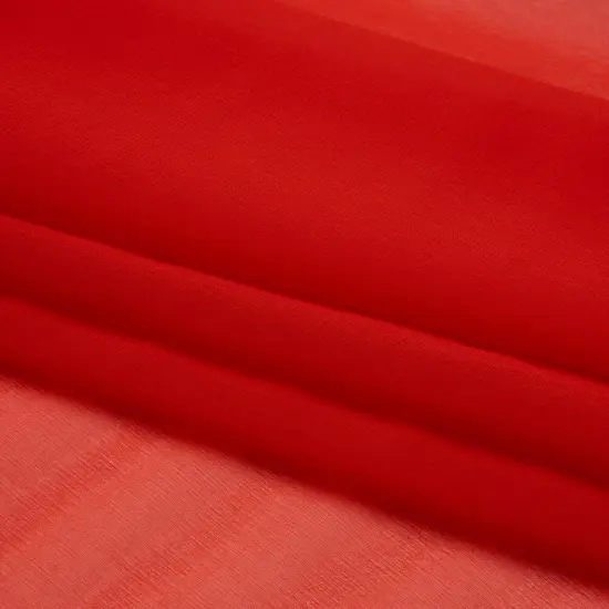 1 Yard Red Orange Silk Georgette Vibrant Designer Deadstock Fabric 45 inch Width {4}