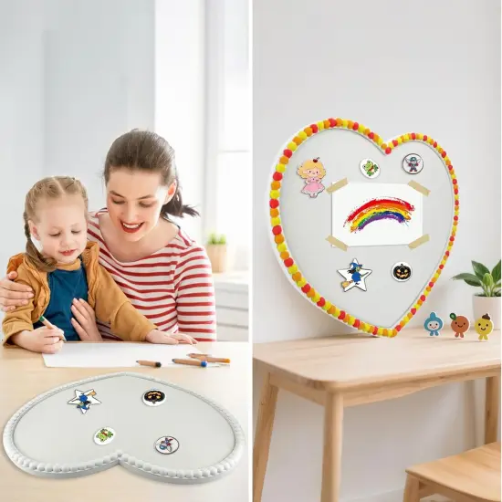 Large Heart Cork Board with Linen, 24x19 Inch(White) {4}