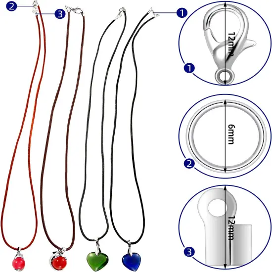 254 Pcs Round Leather Cord for Jewelry Making Kit {4}