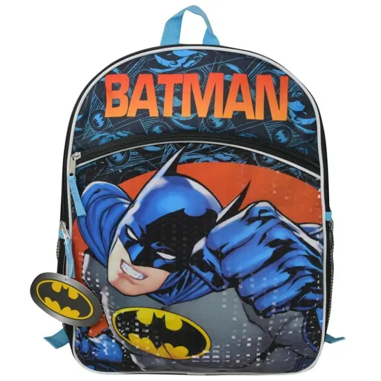 DC Comics Batman 16" Backpack with Side Mesh Pockets and front pocket {1}