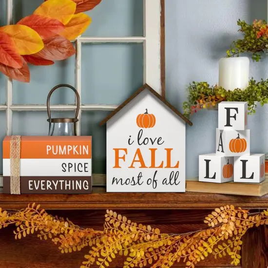 8 Pcs Fall Tiered Tray Decor {4}