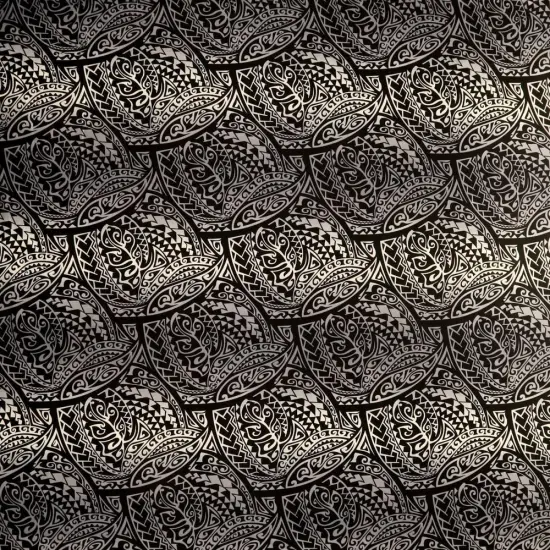 1 Yard Traditional Polynesian Tattoo Cotton-Poplin Fabric Gradient Design, 36" L x 45" W Purple {2}