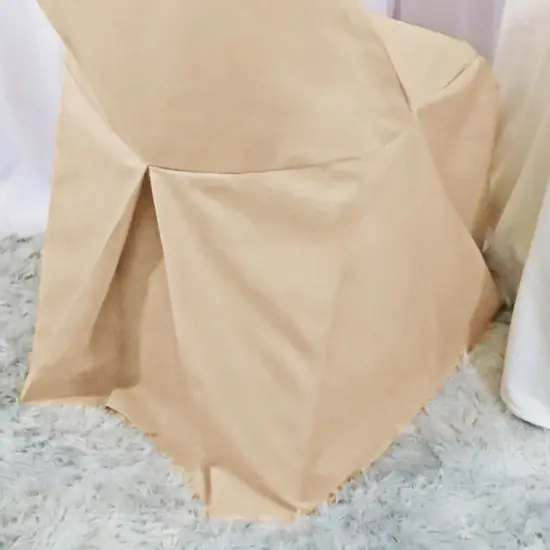 1 Piece Champagne Polyester Chair Cover for Elegant Folding Seating {4}