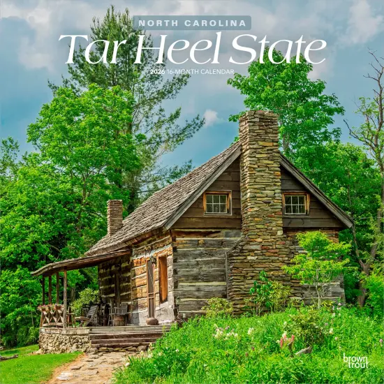 Tar Heel State | North Carolina Places | 2026 12 x 24 Inch (Hanging) Monthly Square Wall Calendar | Plastic-Free {1}