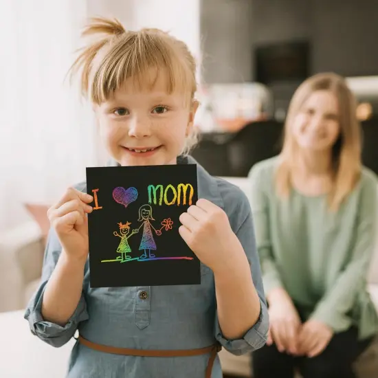 50 PCS Rainbow Scratch Paper Scratch Off Art Crafts {5}