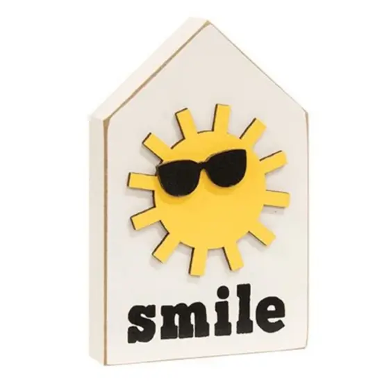 Smile Sunshine with Sunglasses Block Sitter {1}