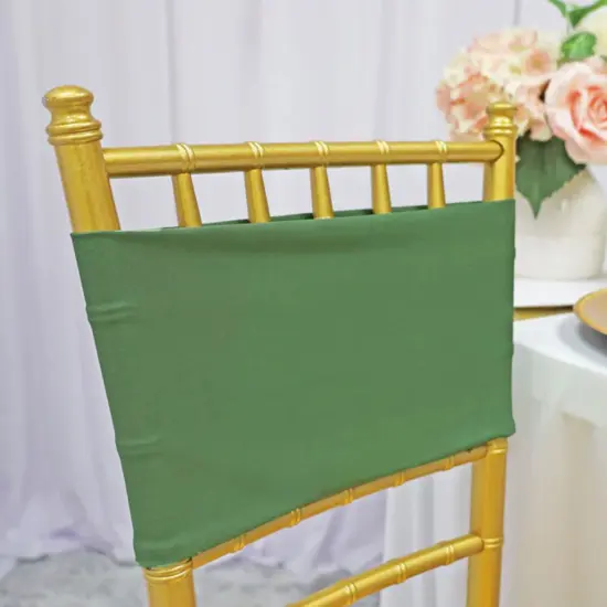 10 Pieces Stretchy Fresh Clover Green Spandex Chair Bands 7 x 13 Inches {4}