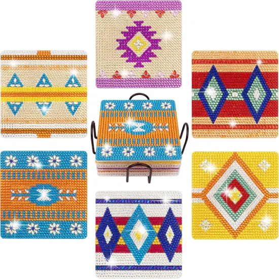 6 Pcs Diamond Painting Coasters Kits for Beginners {1}