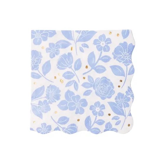 BLUE BELLE ELEGANT FLORAL DINNER NAPKINS {1}
