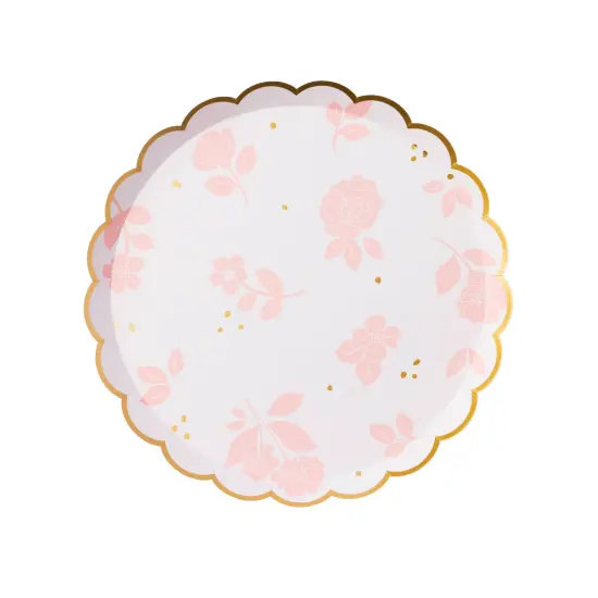 PETAL PINK ELEGANT FLORAL DESSERT PLATES {3}
