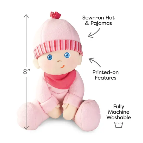 HABA Doll Snug Up Luisa 8" My First Baby Doll, Machine Washable & Safe for Birth & Up, Newborn Toys for Baby Shower Gifts Multicolor {4}