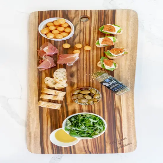 HomeRoots Camphor Laurel Wood 28" Artisan Organic Natural Wood Cutting Board {1}