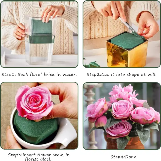 5pcs Floral Foam Bricks,Green Florist Block for Fresh Artificial Flower Arrangement Craft Supply Wedding {3}