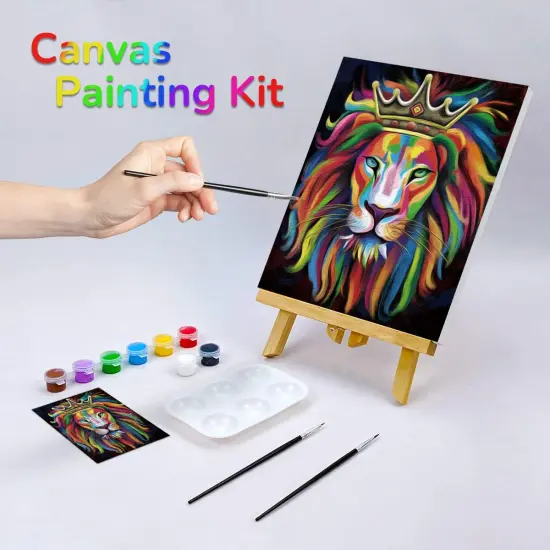 Pre Drawn Canvas Painting Kit - 8x10 (Lion King) {2}