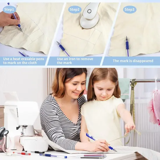 Heat Erasable Pens for Fabric (Black, Blue, White, Red) {5}