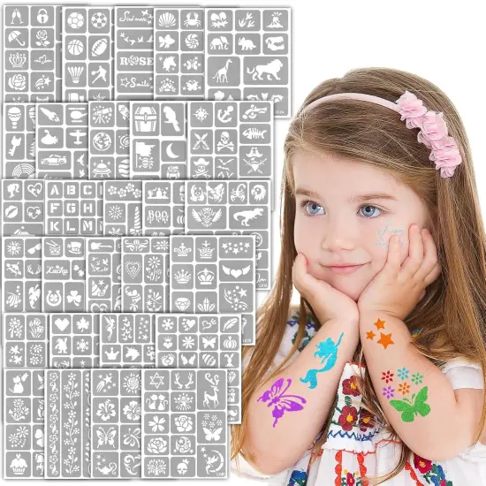 390 PCS Temporary Tattoo Stencils(28 Sheets Stencil) {1}
