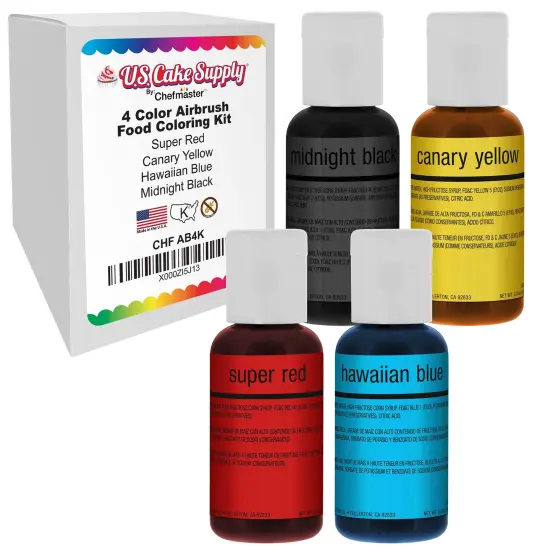 Chefmaster 4-Color 19ml Airbrush Cake Color Set {1}