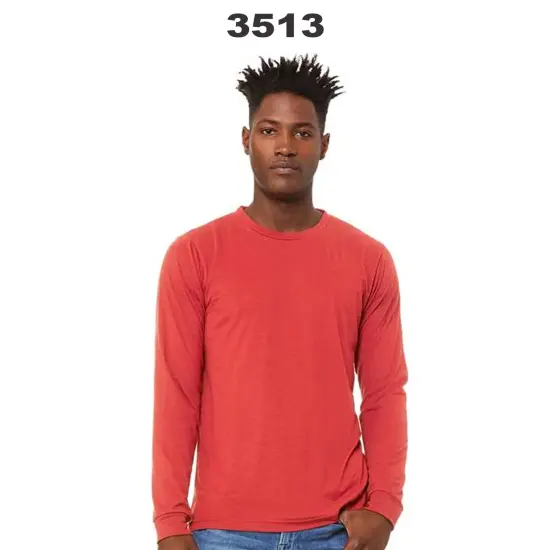 BELLA + CANVAS&reg; Triblend Long Sleeve Crewneck Tee Red triblend {3}