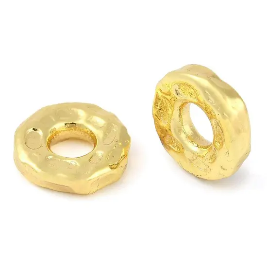18k Gold Plated Hammered Heishi Spacer Beads - Choose Your Size {5}