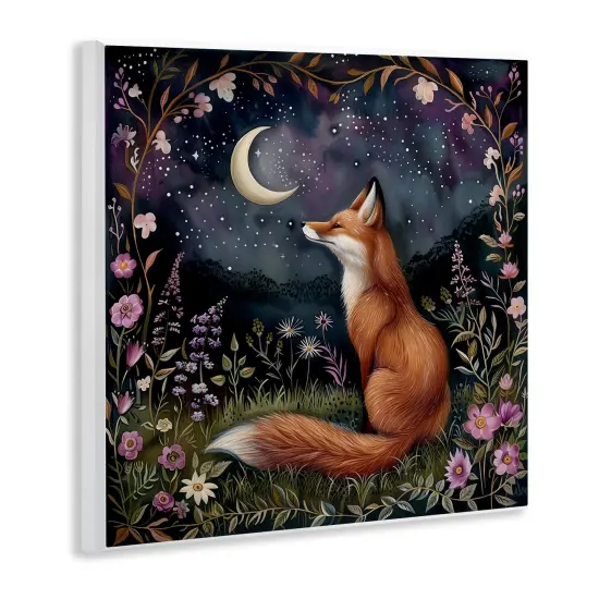 Stupell Industries Woodland Fox Night Forest Wall Plaque Art Design by The Dutch Lady {3}