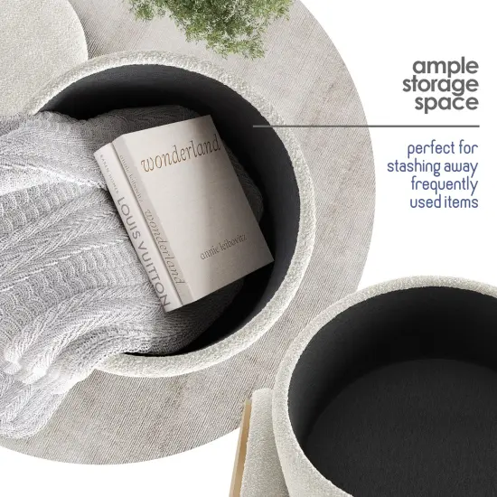 StorageBud Round Ottoman with Storage {2}