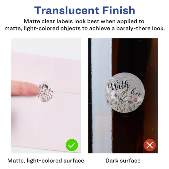 Avery Matte Clear Labels,1-1/2" diameter Round {2}