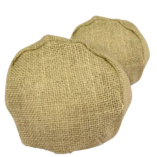 Natural Burlap Round Bottom Bag 4" x 4" x 3" Compact and Practical {4}