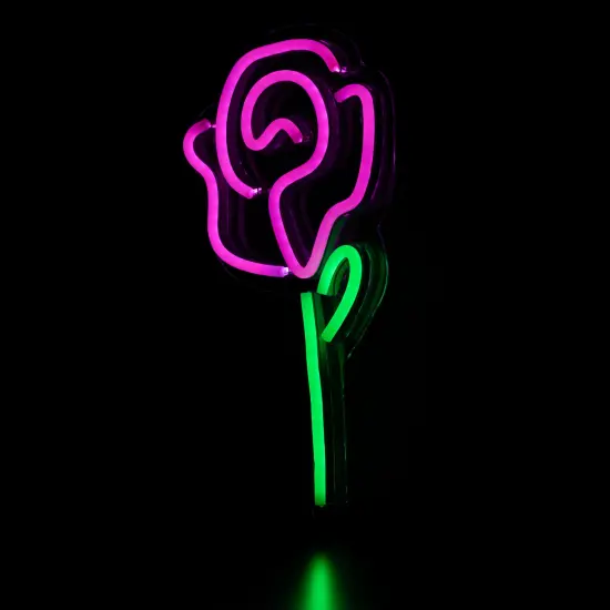 Northlight LED Blooming Rose Neon Lighted Wall Art - 15" Green {5}