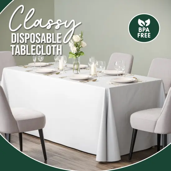 Bulk Pack Plastic Table Cloth - 70"x 120 Inch Rectangle Disposable Tablecloth for Parties - Rectangle Tablecloth - Disposable Table Cloths for Parties-Exquisite Party Solids {3}