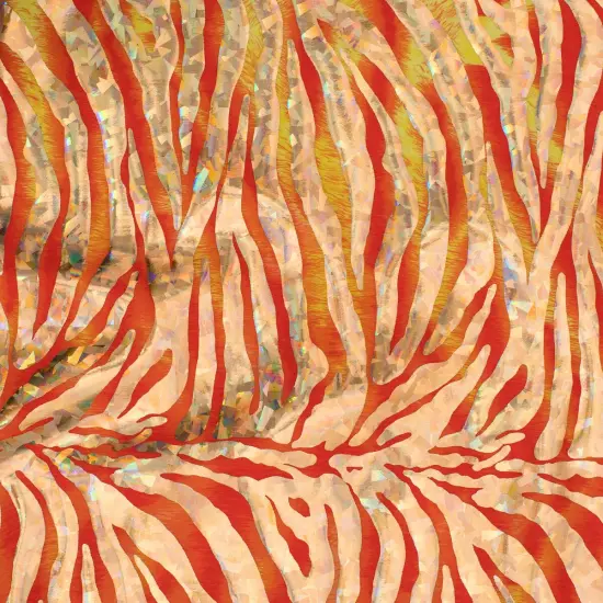 1 Yard Disco Big Zebra Hologram Spandex Fabric for Costumes Swimwear Dancewear Hot Pink Fuchsia {3}