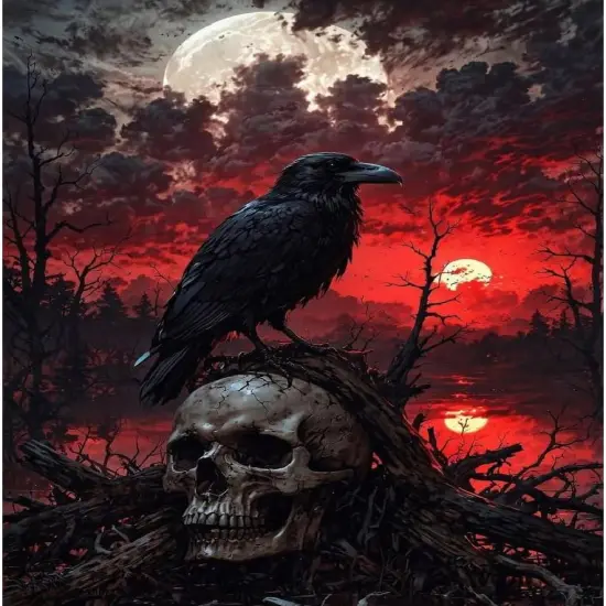 Halloween Crow 5D Diamond Painting Kits - 12x16inch {1}