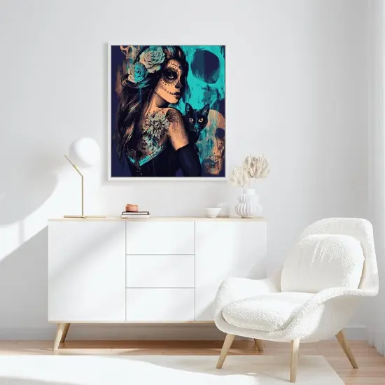 Halloween Paint by Number Skull Witch - 16x20 inch {4}